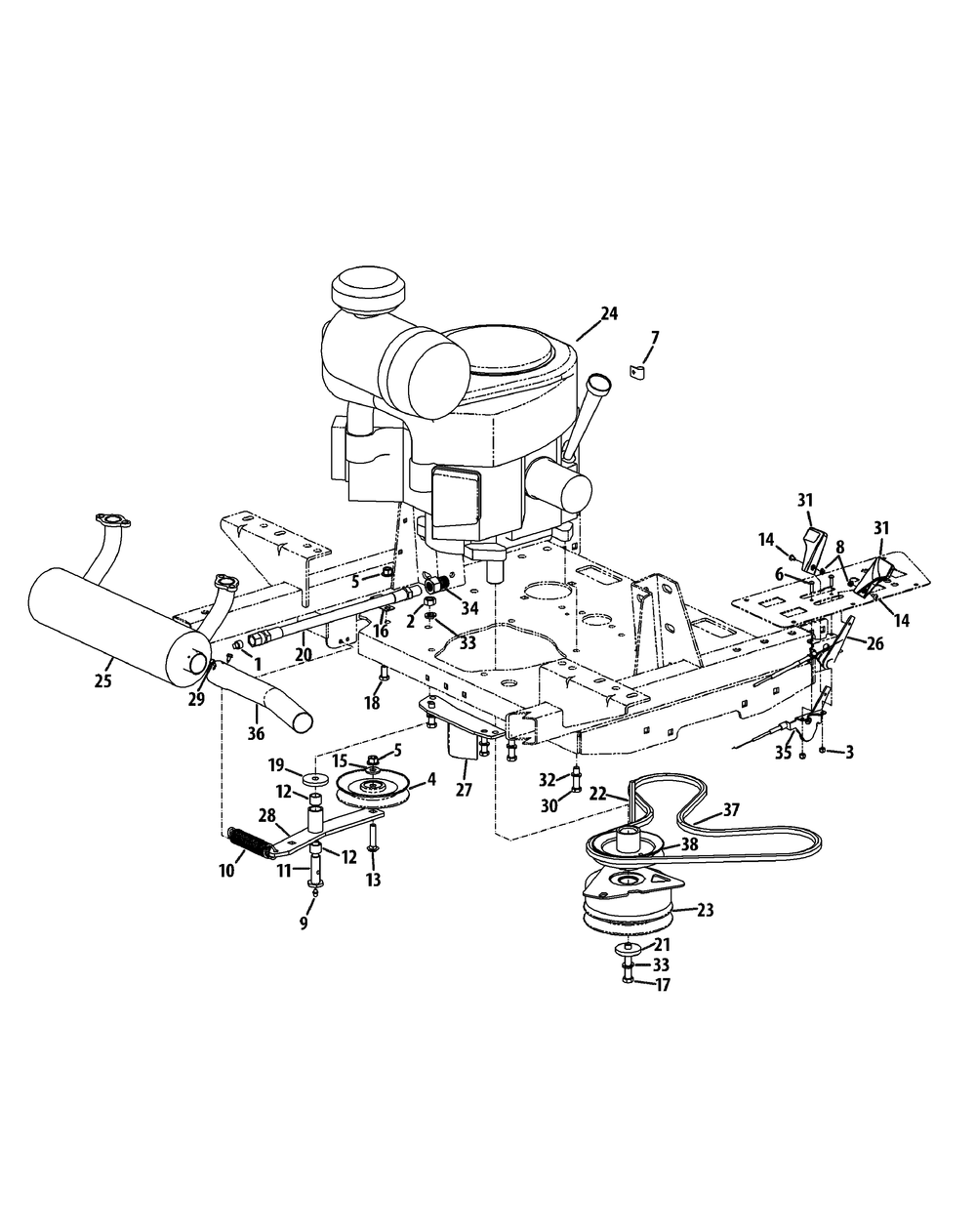 Engine Accessories S6031 Diagram and Parts List for S6031-KW 53CI8DU6050-31HP Cub Cadet Lawn Tractor